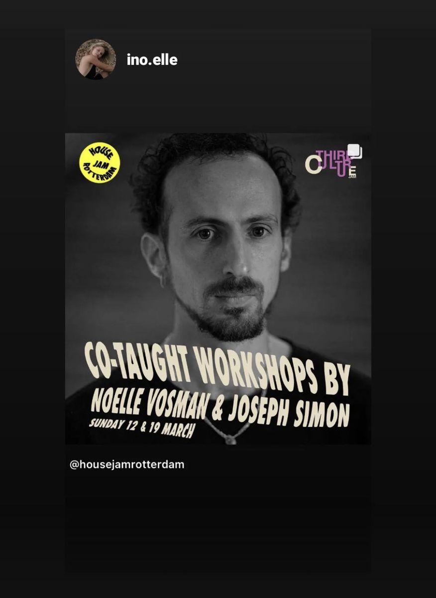 Co-taught workshops by Noelle Vosman & Joseph Simon flyer