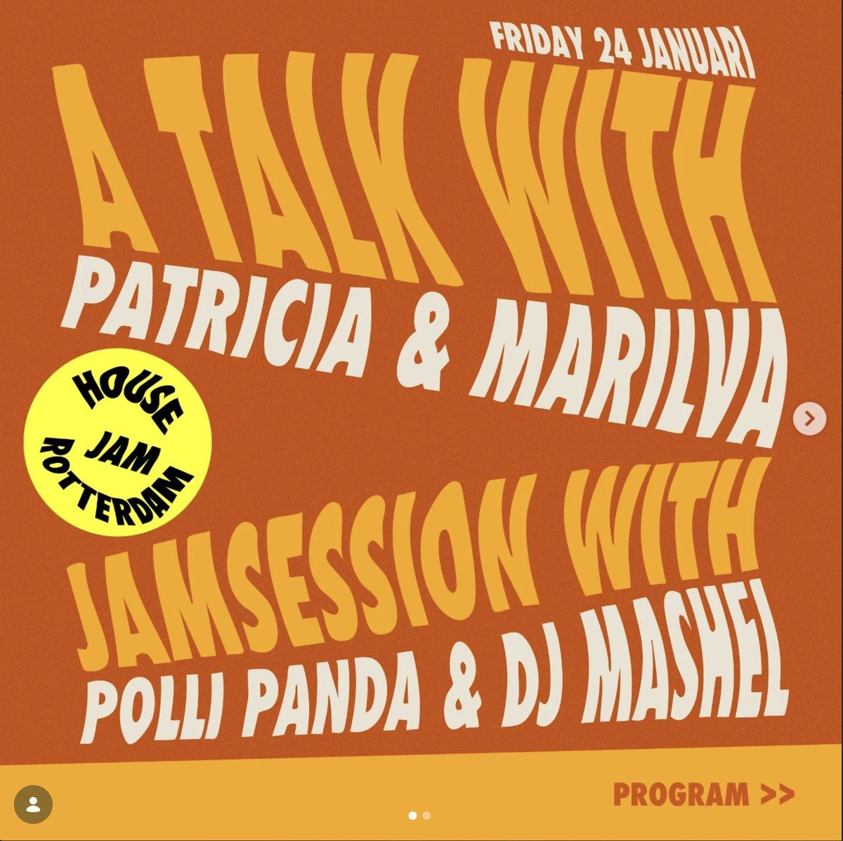 A talk with Patricia & Marilva + jam session with Polli Panda & DJ Mashel flyer